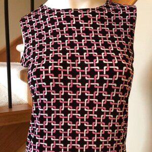 Susan Lawrence retro Top Hot Pink   Black Size S